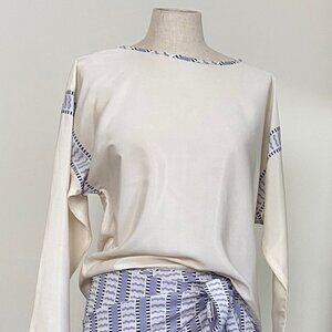 Summery Sheer Long-sleeve and Skirt/Sarong Outfit